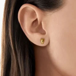 New Clous d'oreilles tête de mort roi or Femme Clous D'oreilles|Clous D’oreilles & Créoles