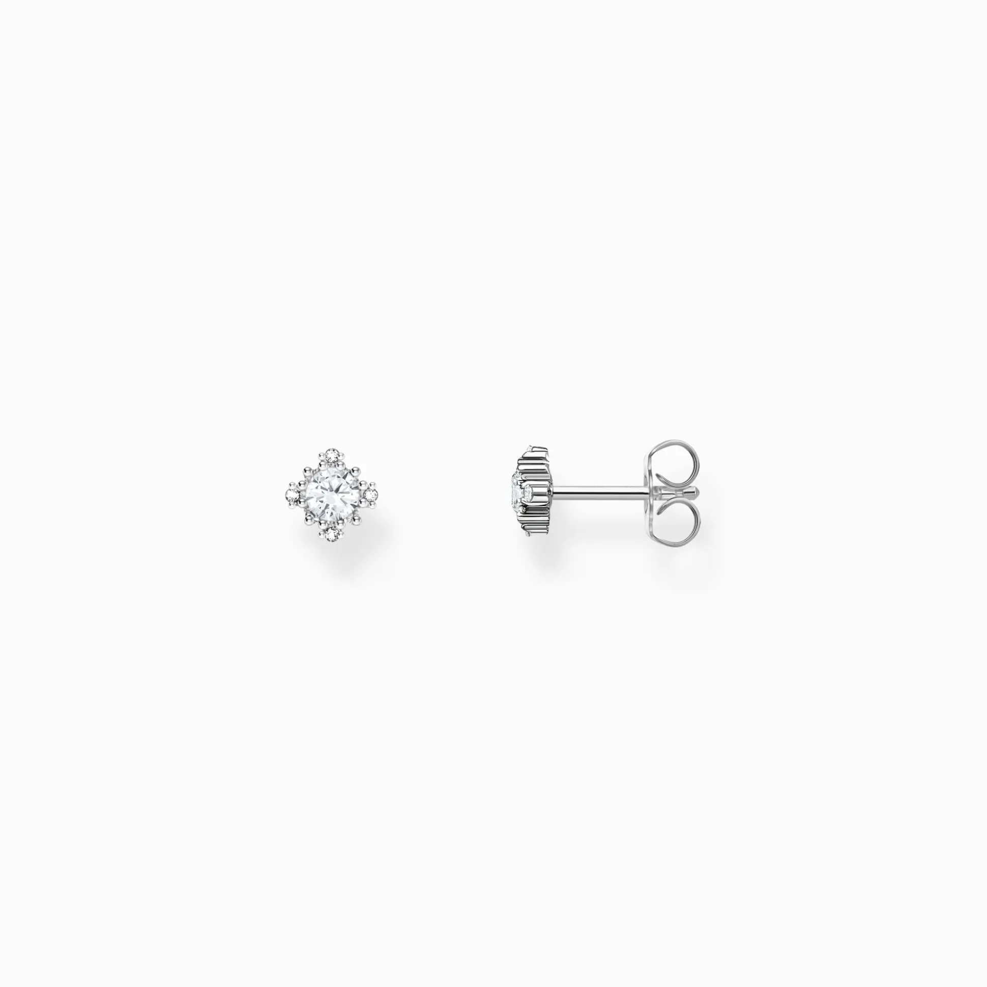 Outlet Clous d'oreilles vintage en argent avec pierre blanche Femme Clous D'oreilles|Argent 925
