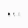 Flash Sale Clous d’oreilles yeux de crocodile, argent noirci et gemmes noires et vertes Femme Clous D'oreilles|Clous D’oreilles & Créoles