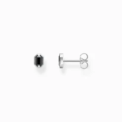 Flash Sale Clous d’oreilles yeux de crocodile, argent noirci et gemmes noires et vertes Femme Clous D'oreilles|Clous D’oreilles & Créoles