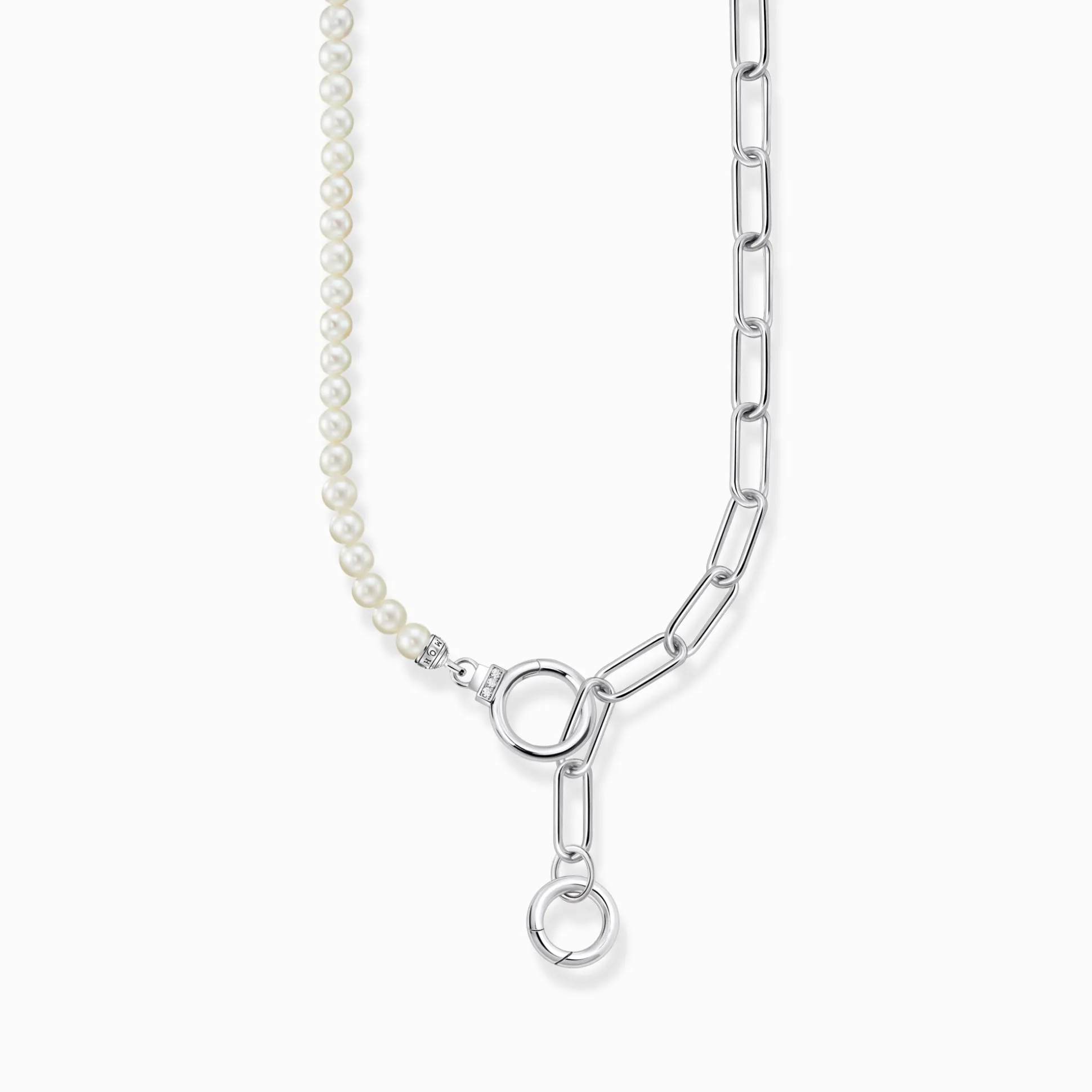 Cheap Collier de perles de culture d’eau douce et chaîne à maillons argent Femme Chaînes & Colliers