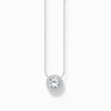 Best Sale Collier en argent avec halo pédant avec zircon blanc Femme Chaînes & Colliers|Argent 925