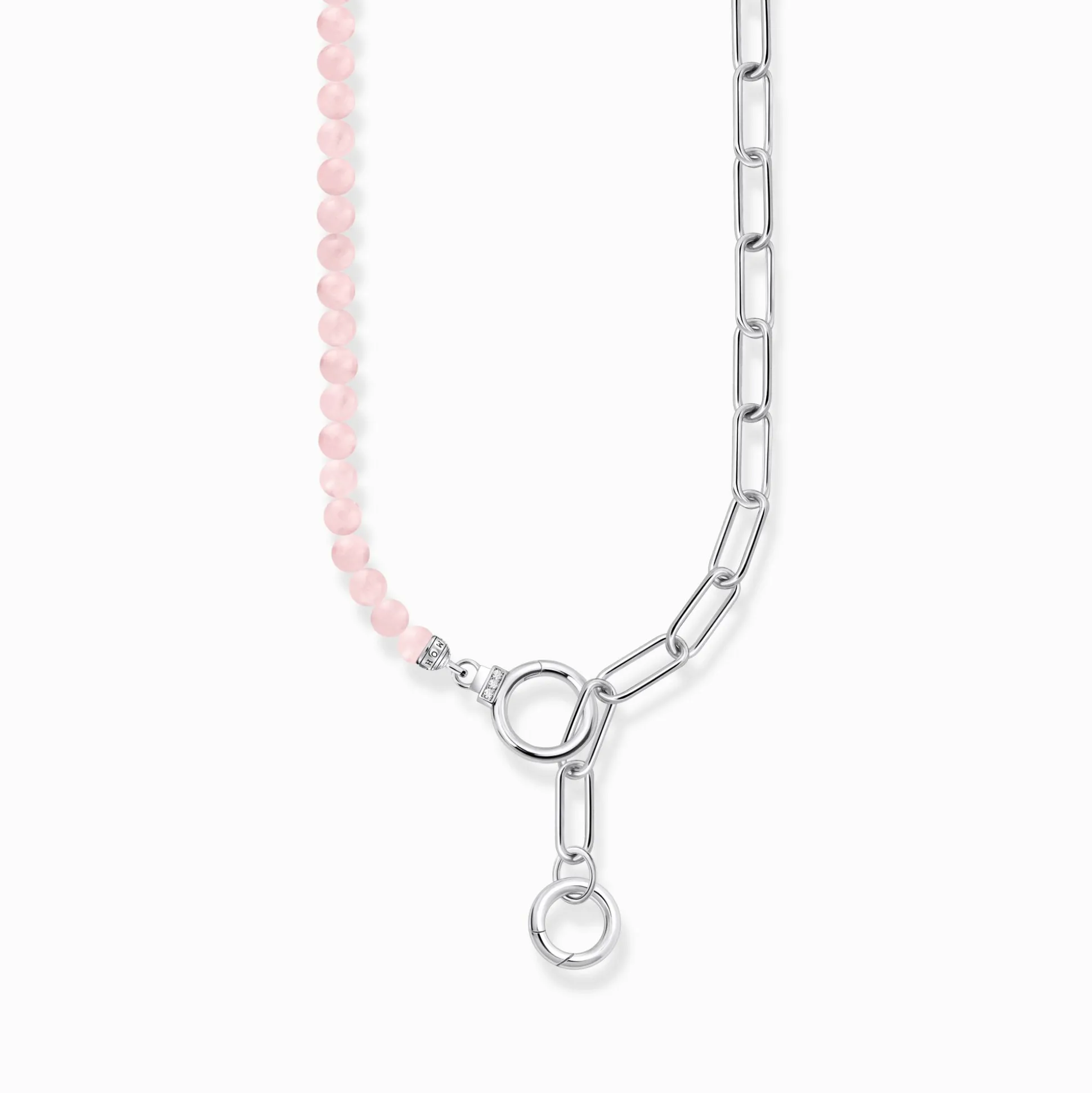 Fashion Collier en argent avec maillons et Beads rose Femme Chaînes & Colliers|Argent 925