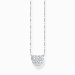 Cheap Collier en argent avec pendentif en forme de coeur et zircon blanc Femme Chaînes & Colliers|Argent 925