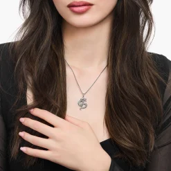 Sale Collier en argent noirci avec pendentif dragon Femme Chaînes & Colliers|Argent 925