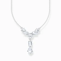 Store Collier en Y avec sept zircons blancs argent Femme Chaînes & Colliers|Argent 925