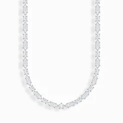 Outlet Collier ras de cou en argent avec zircon blanc Femme Chaînes & Colliers|Argent 925