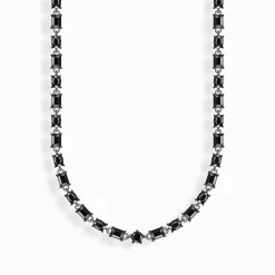 Store Collier étrangleur en argent avec zircon noir Femme Chaînes & Colliers|Argent 925