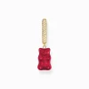 Cheap Créole individuelle avec breloque Ours d’or rouge en version moyenne et pierres, dorée Femme Créoles|Placage Or 18 Carats - Argent 925