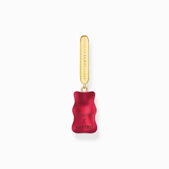 Cheap Créole individuelle avec breloque Ours d’or rouge en version moyenne et pierres, dorée Femme Créoles|Placage Or 18 Carats - Argent 925