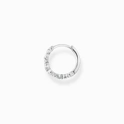 Best Créole unique pierres blanches argent Femme Créoles