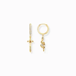 Outlet Créoles avec pendentif Tempting Romance plaqué or Femme Créoles|Placage Or 18 Carats - Argent 925