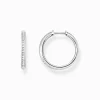 Best Sale Créoles blanche pavé argent Femme Créoles
