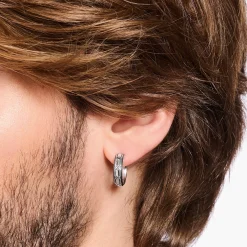Discount Créoles écailles de crocodile, argent noirci Clous D’oreilles & Créoles|Argent 925