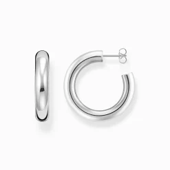 Online Créoles Chunky de taille moyenne en argent Femme Créoles