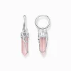 Fashion Créoles en argent avec pendentif en cristal rose et symboles Femme Créoles|Argent 925