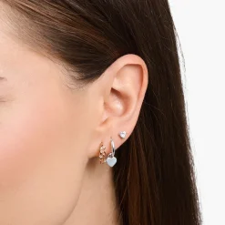 Fashion Créoleunique avec pendentif coeur argent Femme Créoles|Argent 925