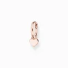 Best Créoleunique avec pendentif coeur or rose Femme Créoles|Placage Or Rose 18 Carats - Argent 925