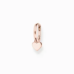 Best Créoleunique avec pendentif coeur or rose Femme Créoles|Placage Or Rose 18 Carats - Argent 925