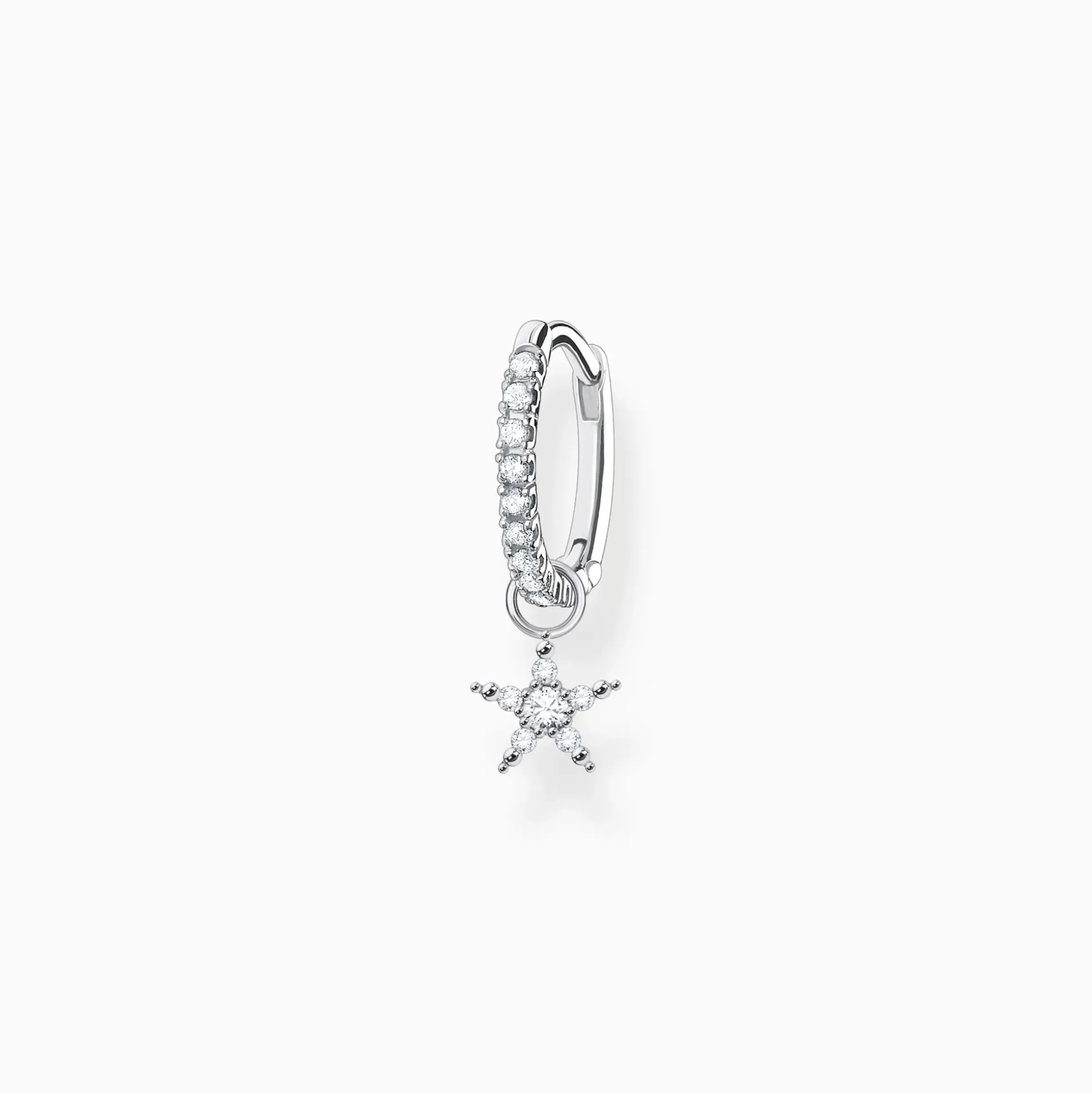 Sale Créoleunique avec pendentif étoile argent Femme Créoles