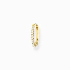Cheap Créoleunique blanche pierres or Femme Créoles|Placage Or 18 Carats - Argent 925