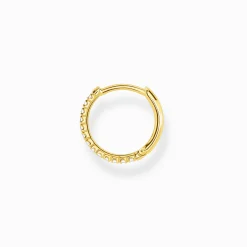 Cheap Créoleunique blanche pierres or Femme Créoles|Placage Or 18 Carats - Argent 925