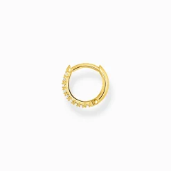 Best Sale Créoleunique blanche pierres or Femme Créoles|Placage Or 18 Carats - Argent 925