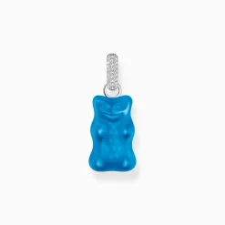 Outlet Grande breloque Ours d’or bleu avec pierres, argent Femme Pendentifs|Pendentifs