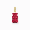 Flash Sale Grande breloque Ours d’or rouge avec pierres, dorée Femme Pendentifs|Placage Or 18 Carats - Argent 925