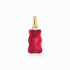 Flash Sale Grande breloque Ours d’or rouge avec pierres, dorée Femme Pendentifs|Placage Or 18 Carats - Argent 925