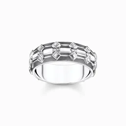 Cheap Large bague écailles de crocodile en argent noirci Femme Bagues|Bagues