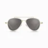 Sale Lunettes de soleil aviateur HARRISON, blanches et beiges-dorées Femme Lunettes De Soleil|Lunettes De Soleil