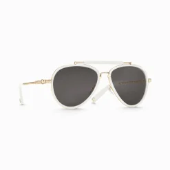 Sale Lunettes de soleil aviateur HARRISON, blanches et beiges-dorées Femme Lunettes De Soleil|Lunettes De Soleil