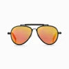 Hot Lunettes de soleil aviateur noires HARRISON, aux verres orange à effet miroir Femme Lunettes De Soleil|Lunettes De Soleil