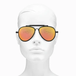 Hot Lunettes de soleil aviateur noires HARRISON, aux verres orange à effet miroir Femme Lunettes De Soleil|Lunettes De Soleil