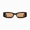 Best Lunettes de soleil Kim étroite rectangulaire orange Femme Lunettes De Soleil|Lunettes De Soleil