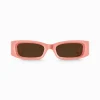 Discount Lunettes de soleil Kim étroite rectangulaire orange clair Femme Lunettes De Soleil
