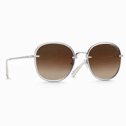 Cheap Lunettes de soleil Mia quadratiques marron Femme Lunettes De Soleil