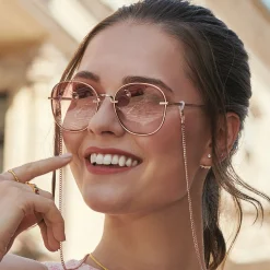 Cheap Lunettes de soleil Mia quadratiques rose Femme Lunettes De Soleil