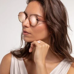 Sale Lunettes de soleil Romy rondes effet miroir Femme Lunettes De Soleil