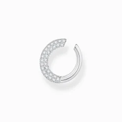 Store Manchette d'oreille en argent avec zircon blanc Femme Manchettes D'oreilles|Argent 925