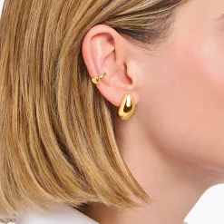 Outlet Manchette d'oreille plaquée or en forme de cœur Femme Manchettes D'oreilles|Placage Or 18 Carats - Argent 925