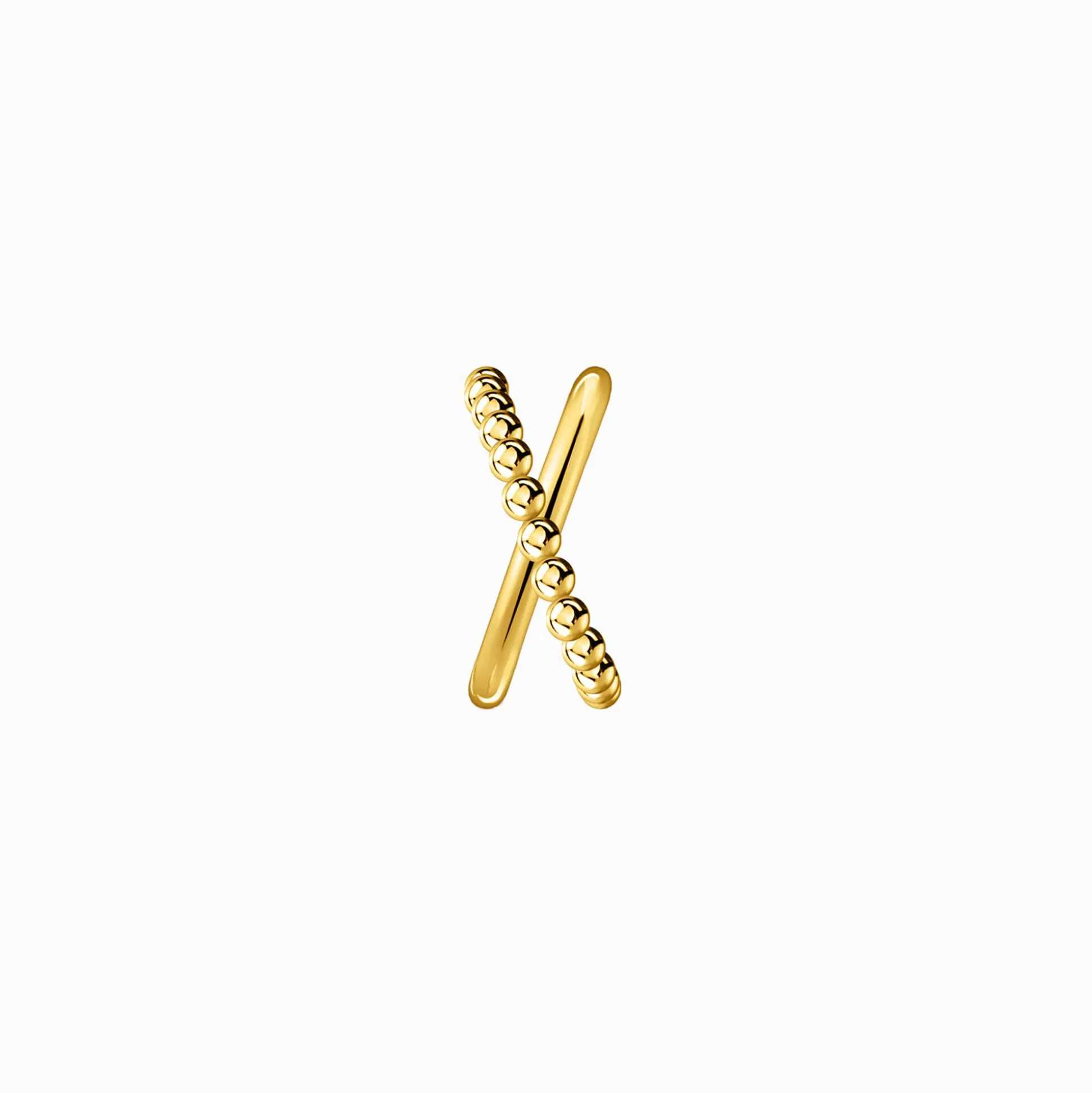 Best Sale Manchette d’oreille unique double billes d'or Femme Créoles|Manchettes D'oreilles