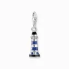 New Membre Breloque Charm phare bleu en argent Femme Charms|Charms
