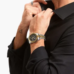 Discount Montre automatique bicolore avec 41 mm et cadran noir Homme Montres|Montres