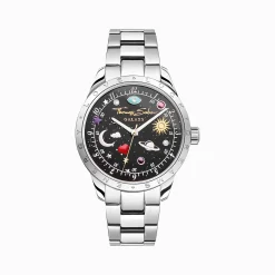 Discount Montre avec cadran cosmique noir argenté Femme Montres|Montres Pour Femmes
