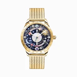 Outlet Montre Cosmic Amulet avec cadran en bleu foncé jaune doré Femme Montres|Montres Pour Femmes