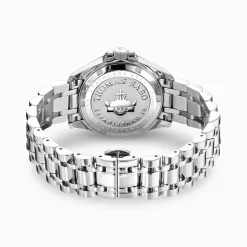 Outlet Montre pour femme Divine Silver avec cadran noir et pierres blanches argent Femme Montres|Montres Pour Femmes