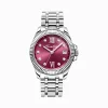 Online Montre pour femme Divine Burgundy avec cadran bordeaux et pierres blanches argent Femme Montres|Montres Pour Femmes