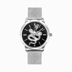 Outlet Montre pour femme serpent en optique 3D argenté Femme Montres|Montres Pour Femmes